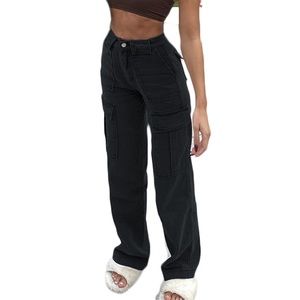 high waisted baggy / straight cargo pants Y2K